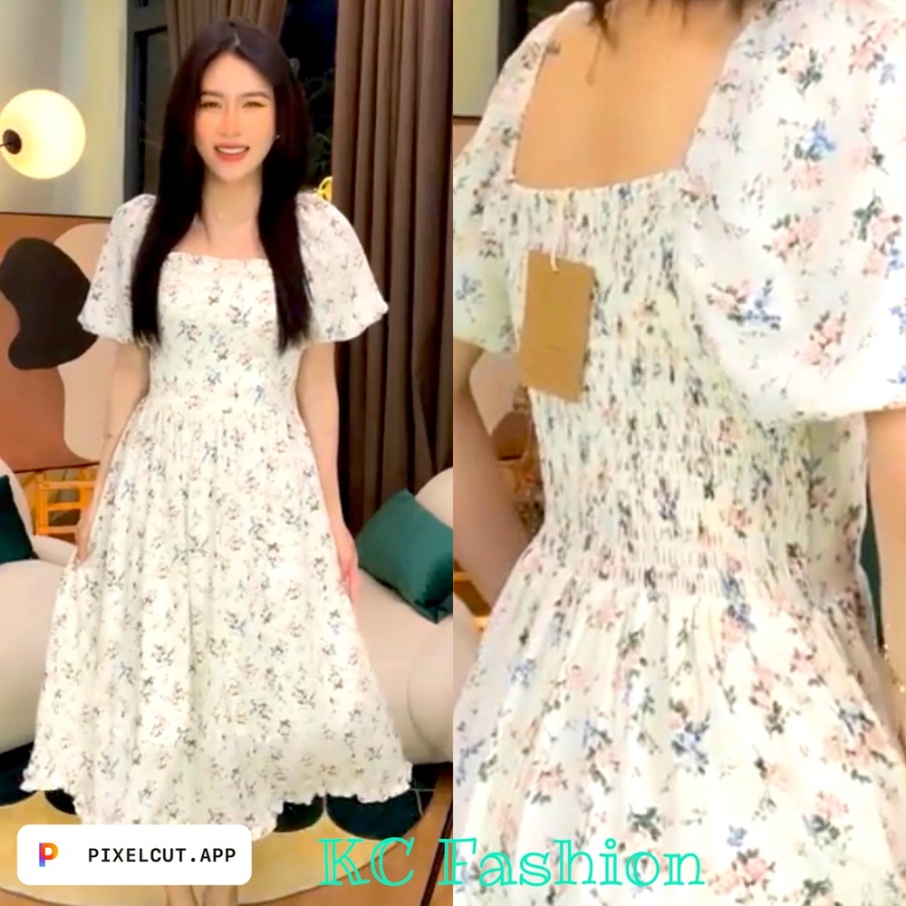 Mini Flowers Midi Dress